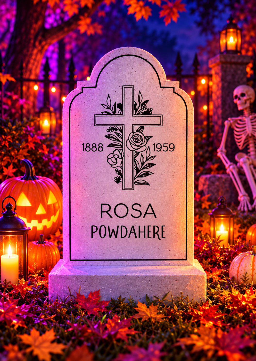 Rosa Powdahere Tombstone Pattern